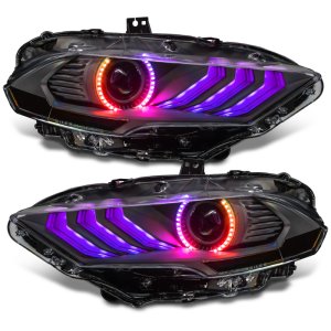 Ford Mustang Headlight Assembly - ORACLE Lighting - Black Series - Dynamic ColorSHIFT - `18-`23